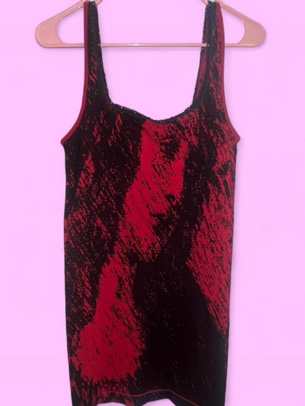 Red and black mini body con dress